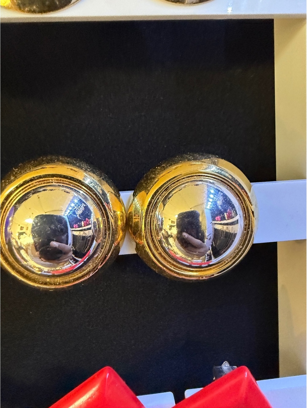 Gold dome clip earrings